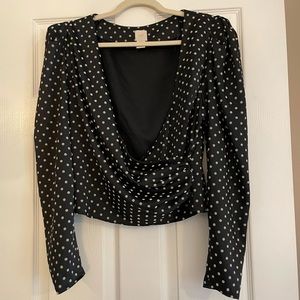 H&M Polka Dot Crossover Cropped Top
